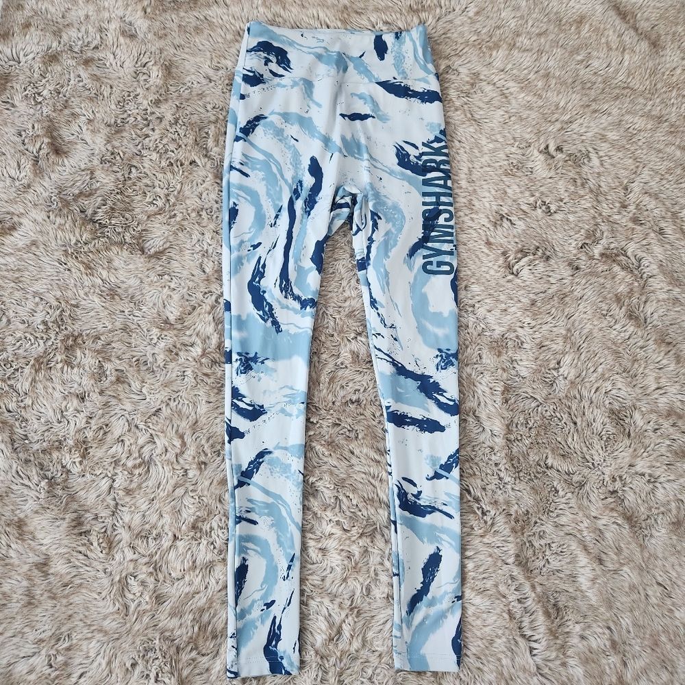 Gymshark GS Power Regular Leggings Blue Marble Women's Size XS